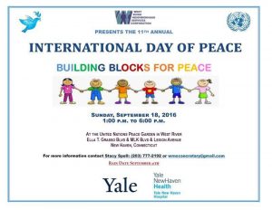 International Day of Peace, Building Blocks for Peace, Sunday, Sept. 18, 2016, at the United Nations Peace Garden in West River