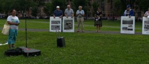 The vigil included readings of a proclamation from Hiroshima Mayor Matsui Kazumi